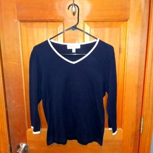 Donna Ricco New York 100% knit silk blue sweater size M